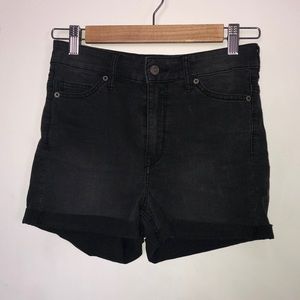 High waisted black shorts